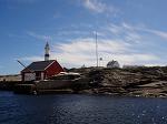 Approaching the island and the lighthouse we're about to explore